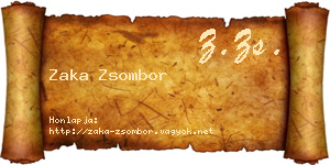 Zaka Zsombor névjegykártya